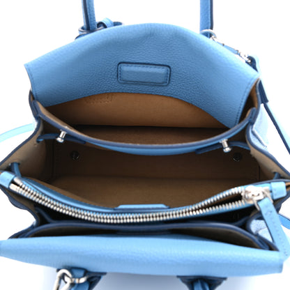 MCM Grained Calfskin Mini Milla Tote Tile Blue 4 of 7