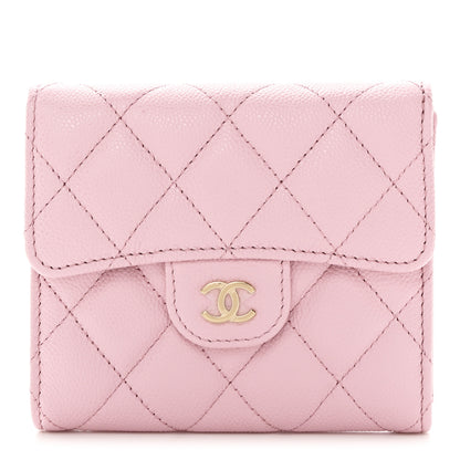 Chanel Caviar Quilted Compact Flap Wallet Pink 1 of 8