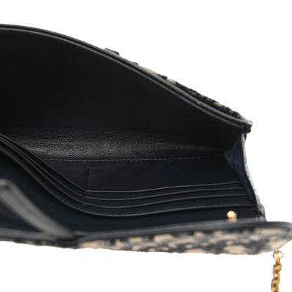 Christian Dior Oblique Saddle Chain Long Wallet Blue 5 of 8