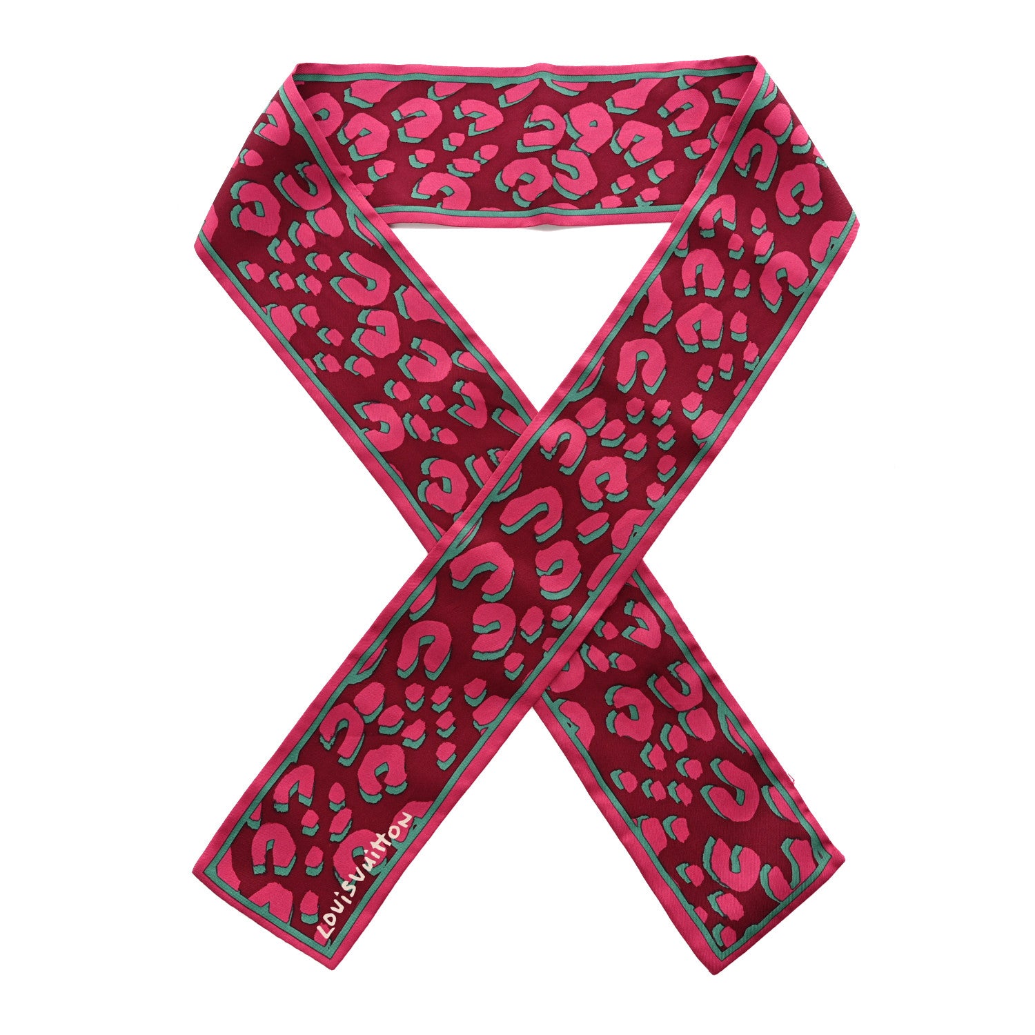 Louis Vuitton Silk Leopard Bandeau Rouge Fauviste 1 of 5
