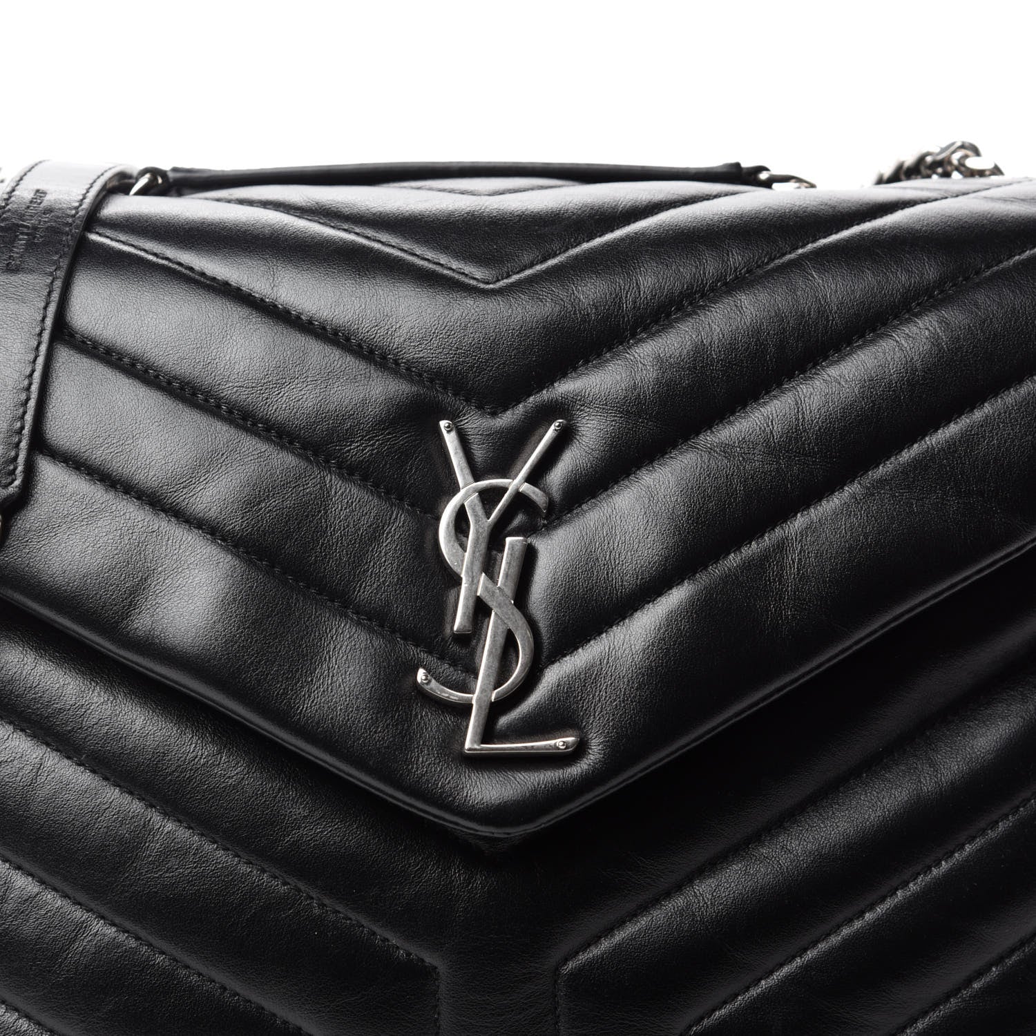 Saint Laurent Calfskin Y Quilted Monogram Medium Loulou Chain Satchel Black 11 of 11