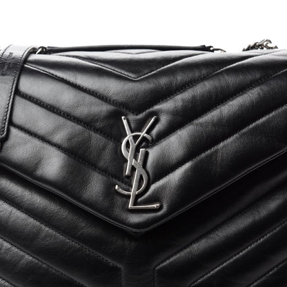 Saint Laurent Calfskin Y Quilted Monogram Medium Loulou Chain Satchel Black 11 of 11