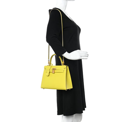 Hermes Epsom Kelly Sellier 25 Lime 3 of 14