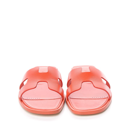 Hermes Calfskin Oran Sandals 38 Coquelicot 2 of 9