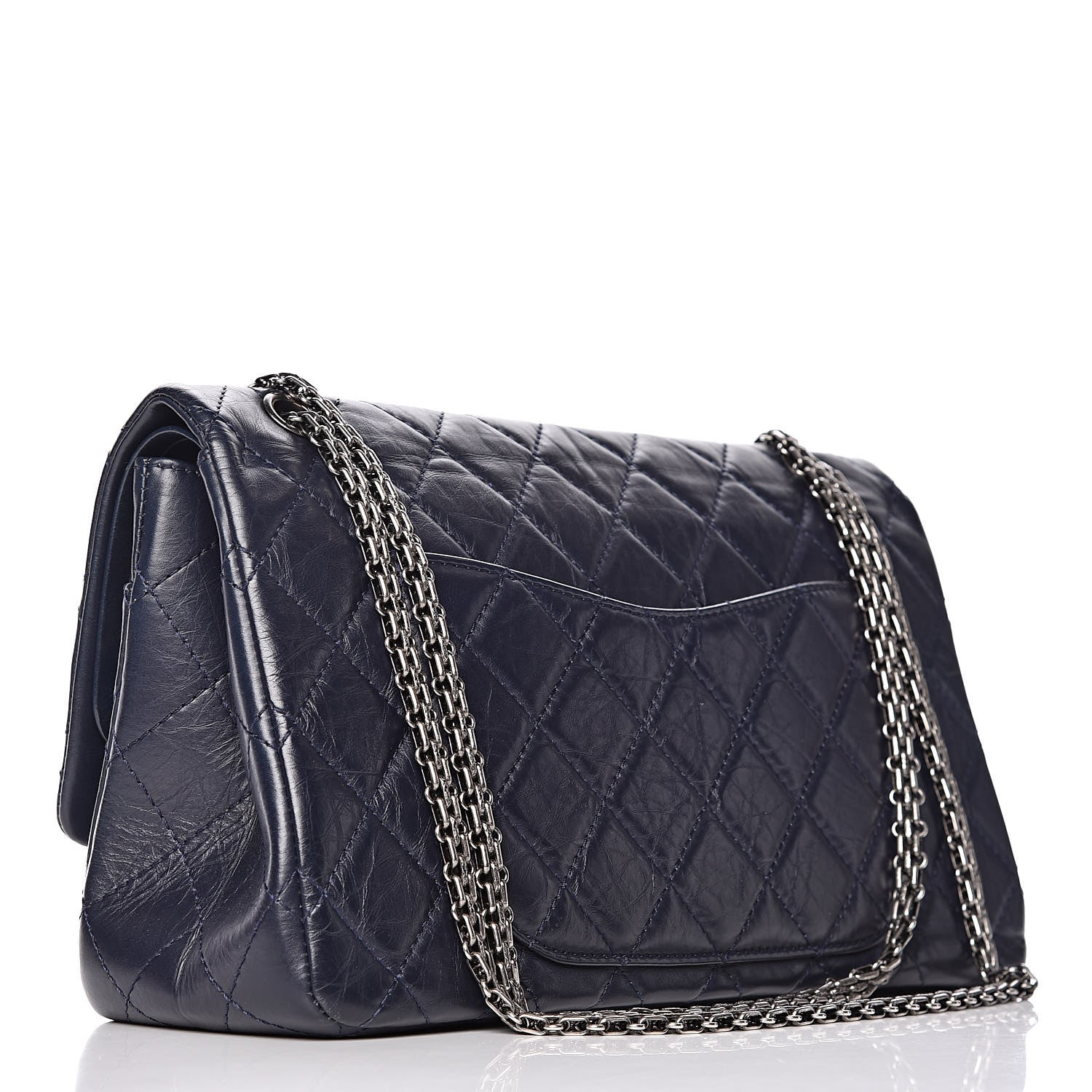 Chanel Aged Calfskin Quilted 2.55 Reissue 227 Flap Navy Blue 4 of 11