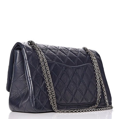 Chanel Aged Calfskin Quilted 2.55 Reissue 227 Flap Navy Blue 4 of 11