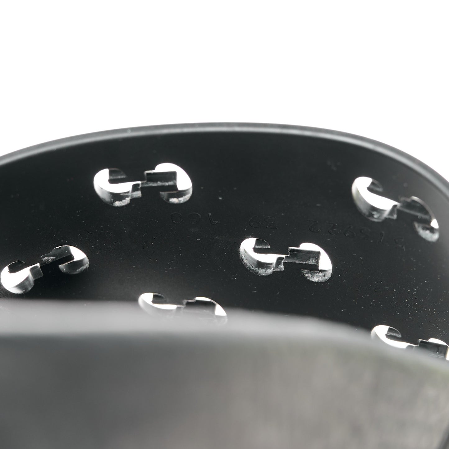 Rubber GG Monogram Perforated Womens Slide Sandals 39 Black
