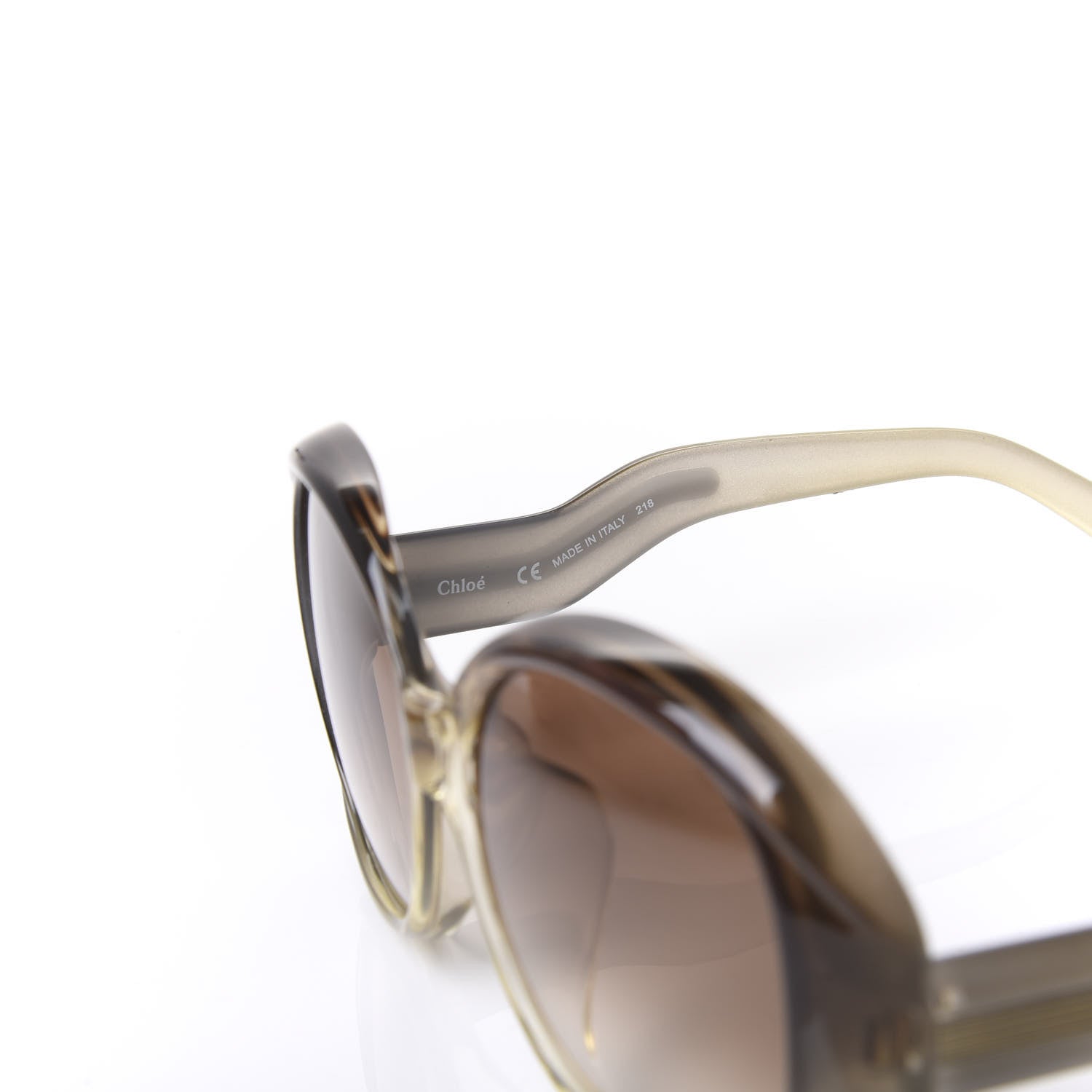 Chloe Oval Semi Transparent Qleo Sunglasses CE736SA Brown Sage 5 of 7