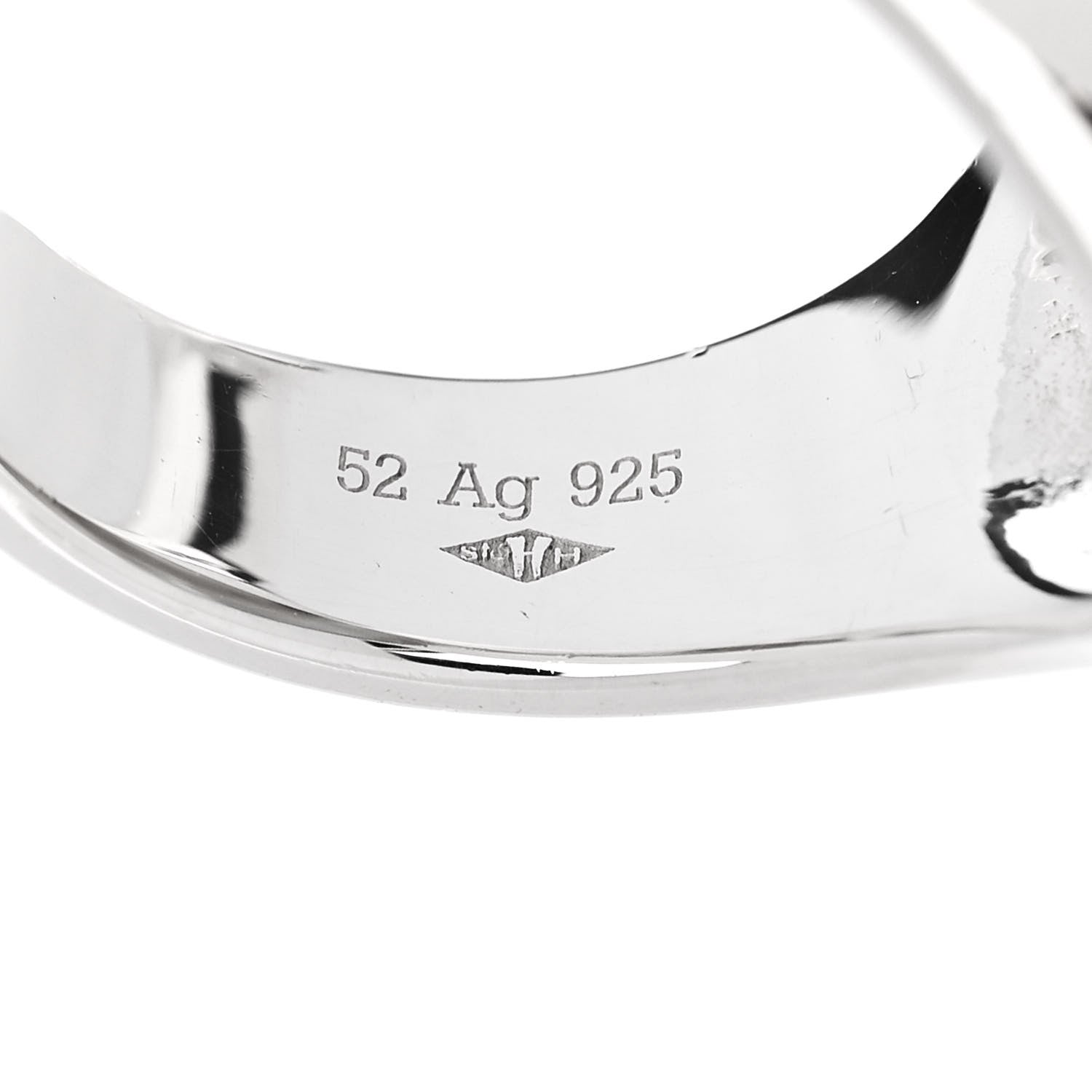 Hermes Sterling Silver GM Galop Ring 52 6 6 of 6