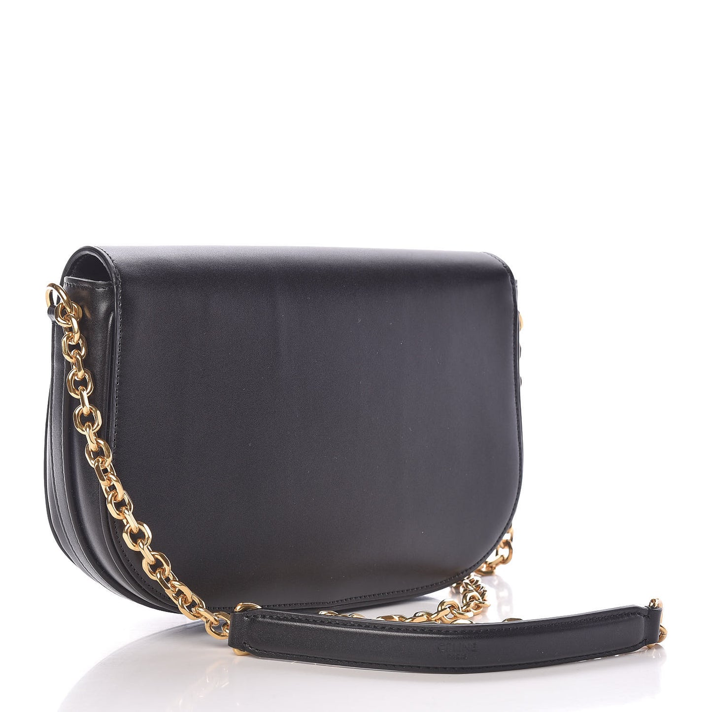 Shiny Calfskin Medium Chain Maillon Triomphe Black