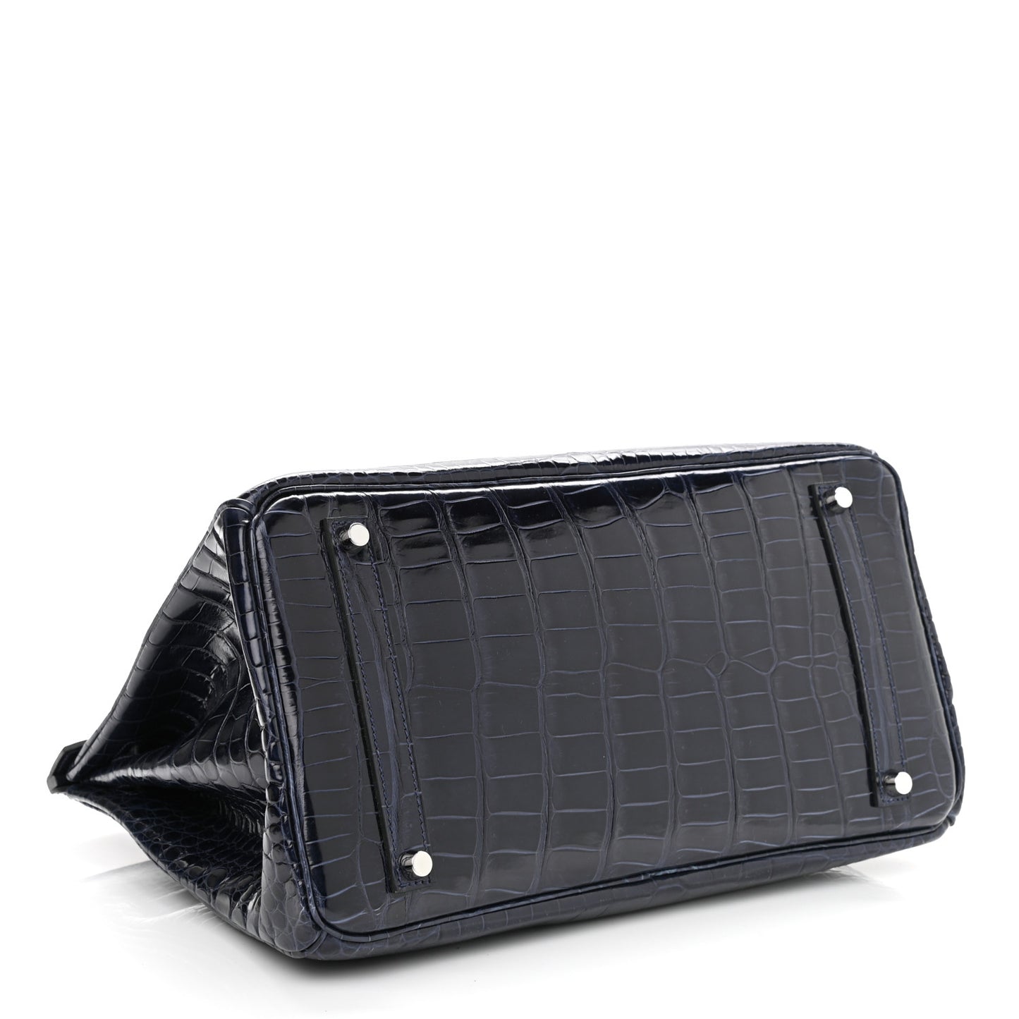 Shiny Porosus Crocodile Birkin 35 Bleu Abysse
