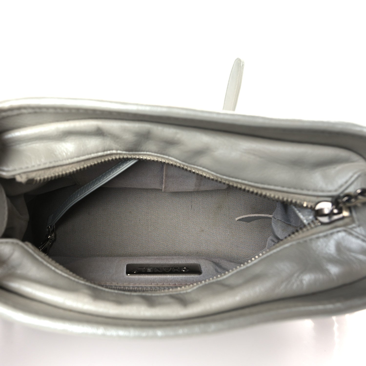 Chanel Metallic Aged Calfskin Quilted Small Gabrielle Hobo Silver 7 of 10