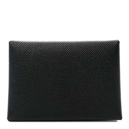 Hermes Epsom Calvi Duo Card Case Black 1 of 9