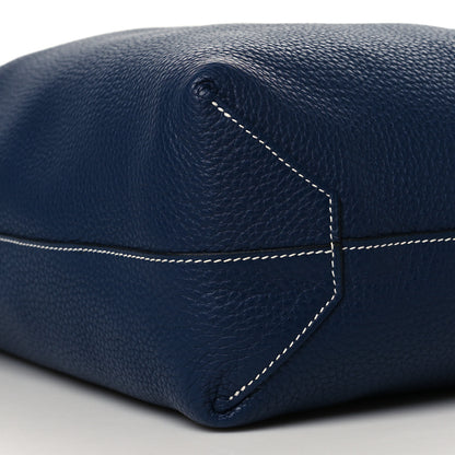 Hermes Taurillon Clemence Double Sens 45 Reversible Tote Bleu Izmir Bleu Saphir 12 of 15