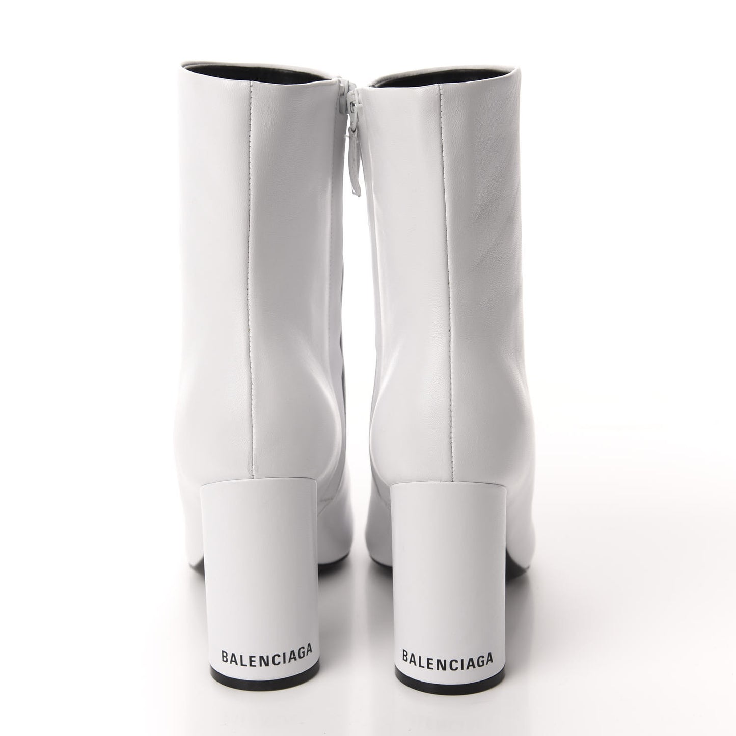 Shiny Sheepskin 20mm Oval Booties 36.5 White Black