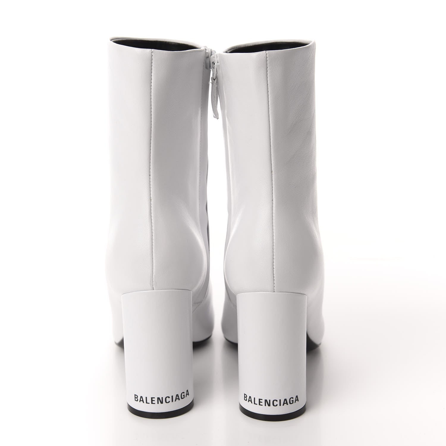 Balenciaga Shiny Sheepskin 20mm Oval Booties 36.5 White Black 5 of 10