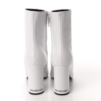 Balenciaga Shiny Sheepskin 20mm Oval Booties 36.5 White Black 5 of 10