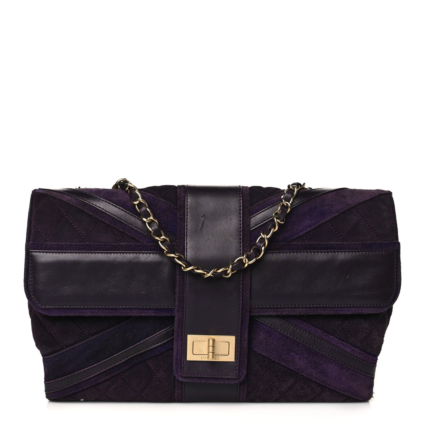 Suede Union Jack Jumbo Mademoiselle Flap Purple