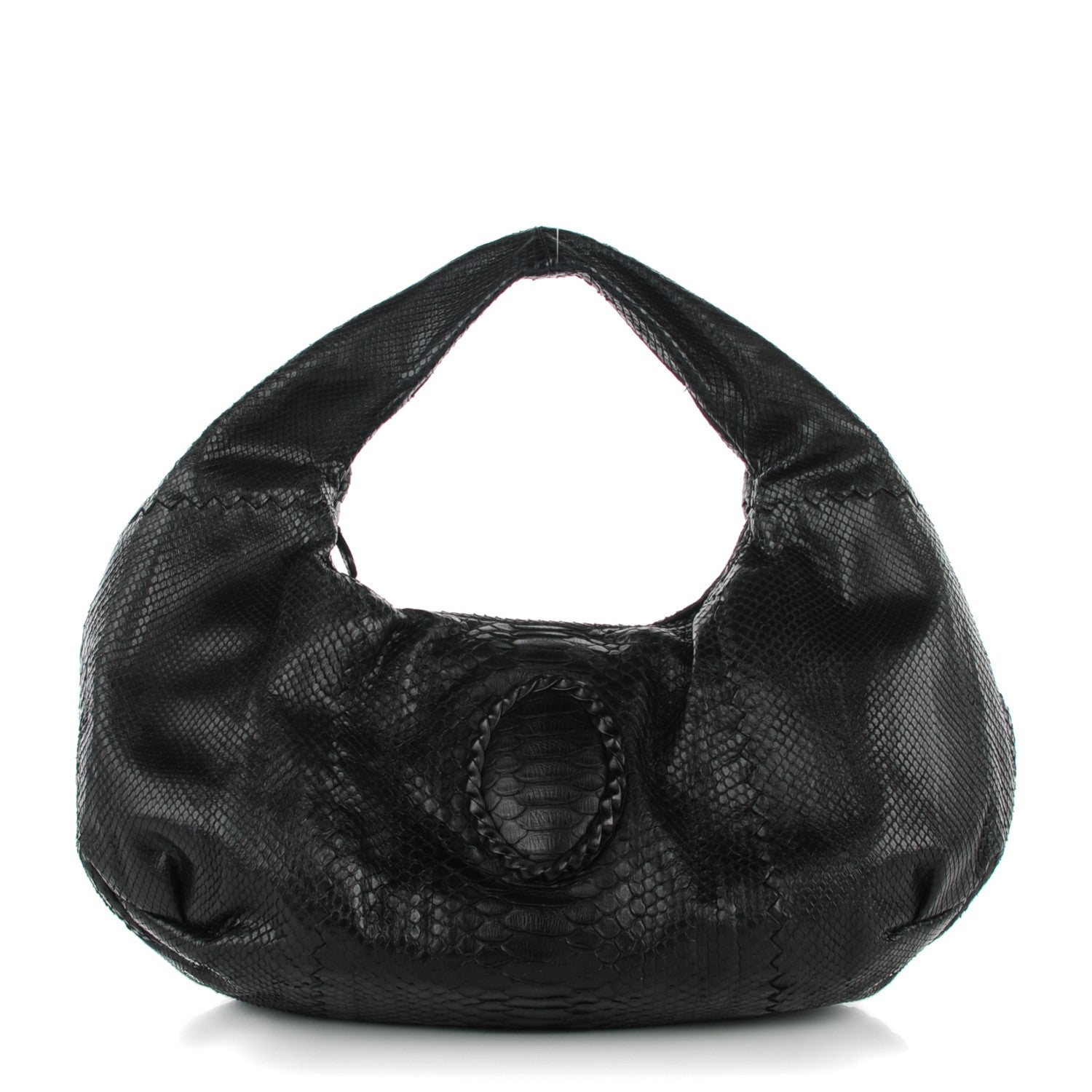 Bottega Veneta Python Belly Veneta Hobo Nero Black 1 of 8