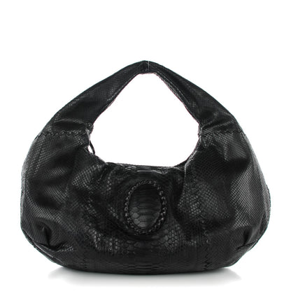 Bottega Veneta Python Belly Veneta Hobo Nero Black 1 of 8