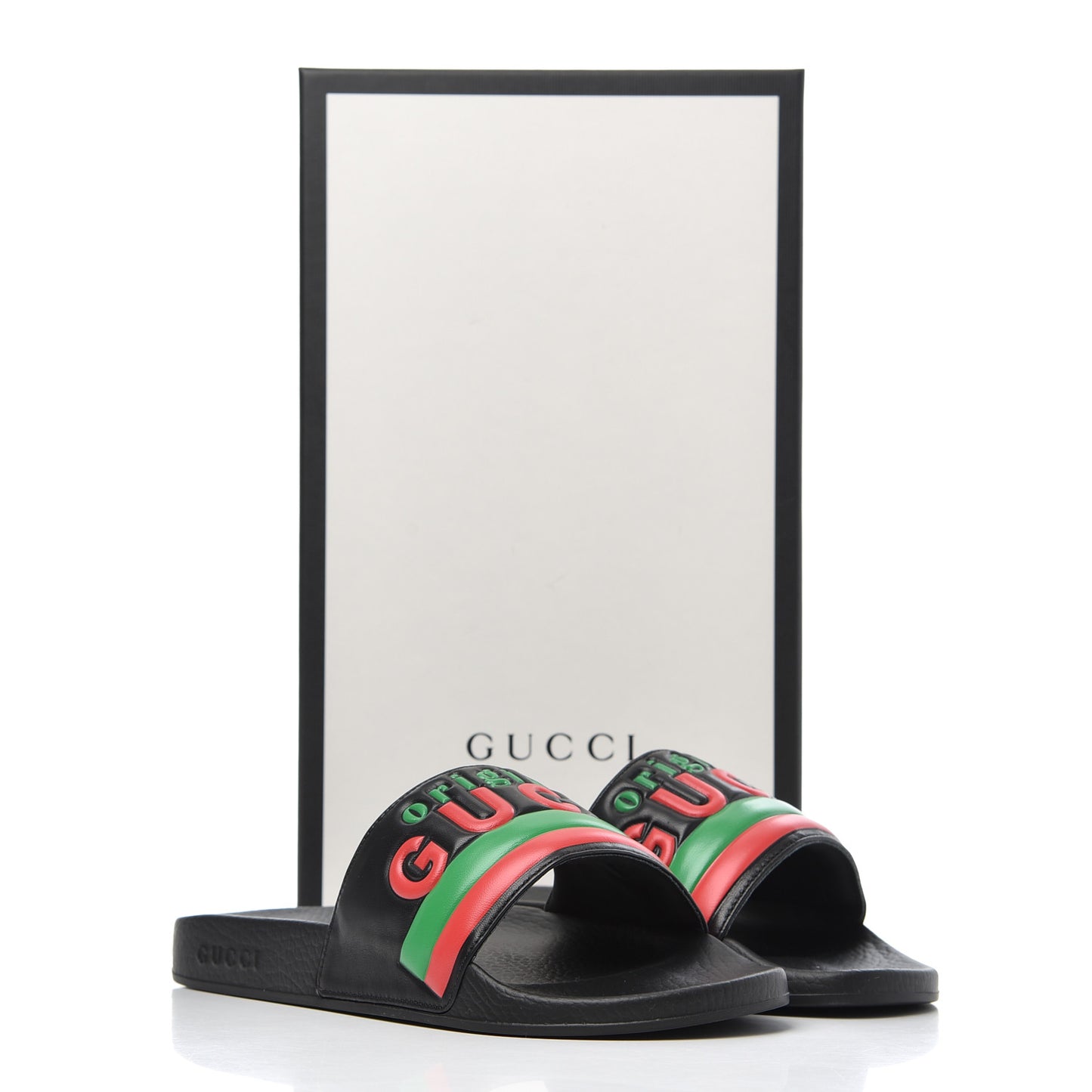 Nappa Original Gucci Mens Slide Sandals 8 Black