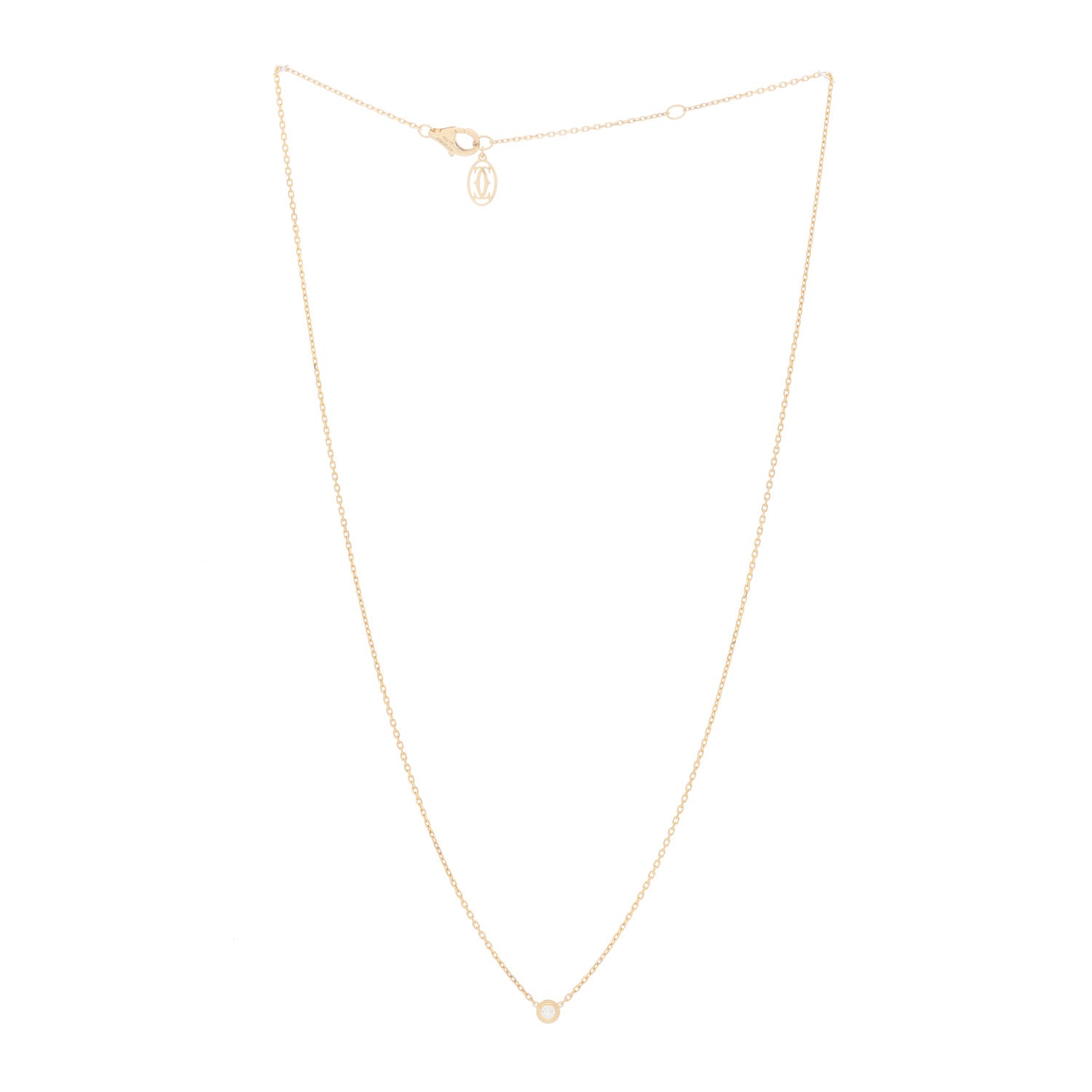 Cartier 18K Yellow Gold Diamond XS D'Amour Pendant Necklace 2 of 5
