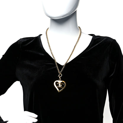 Chanel CC Heart Chain Pendant Necklace Gold 2 of 5