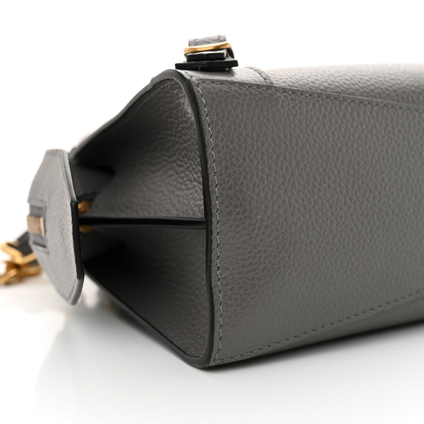Grained Calfskin Neo Classic Gold Hardware Mini City Dark Grey