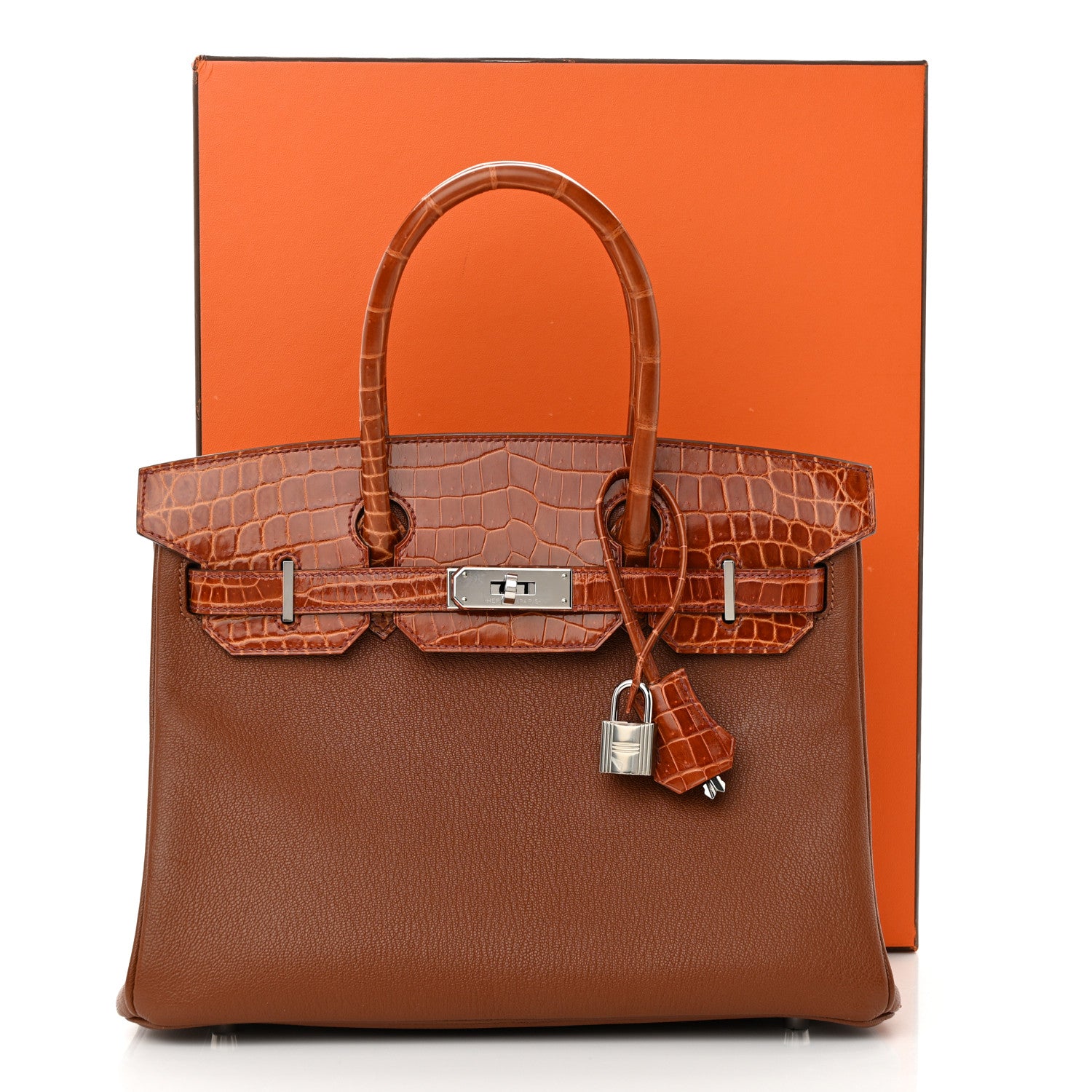 Hermes Chevre Mysore Shiny Niloticus Crocodile Birkin Touch 30 Noisette Etrusque 13 of 13