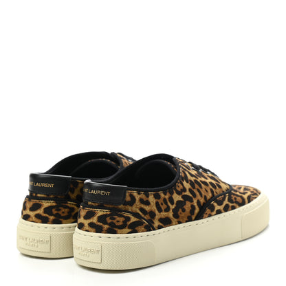 Saint Laurent Canvas Leopard Print Venice Low Top Sneakers 36 Black 4 of 8