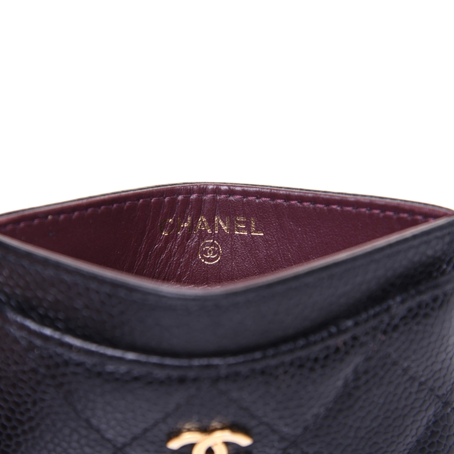 Caviar Quilted Card Holder Black
