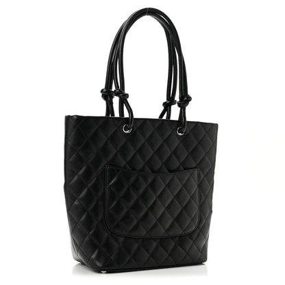 Chanel Calfskin Quilted Medium Cambon Tote Black White 3 of 13