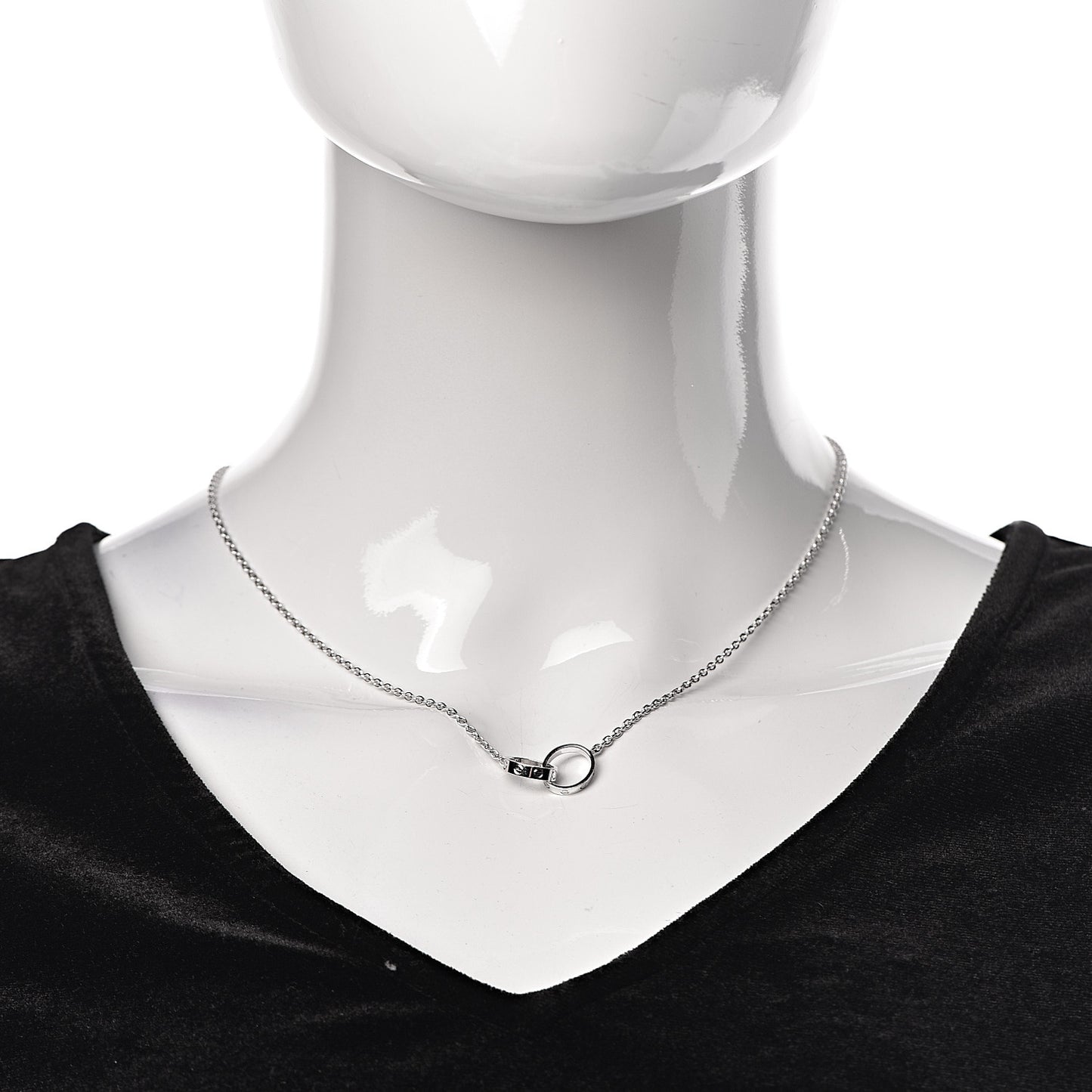 18K White Gold Interlocking LOVE Necklace