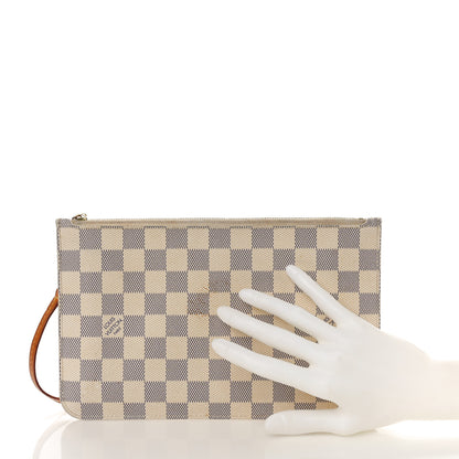 Louis Vuitton Damier Azur Neverfull MM GM Pochette Rose Ballerine 2 of 11
