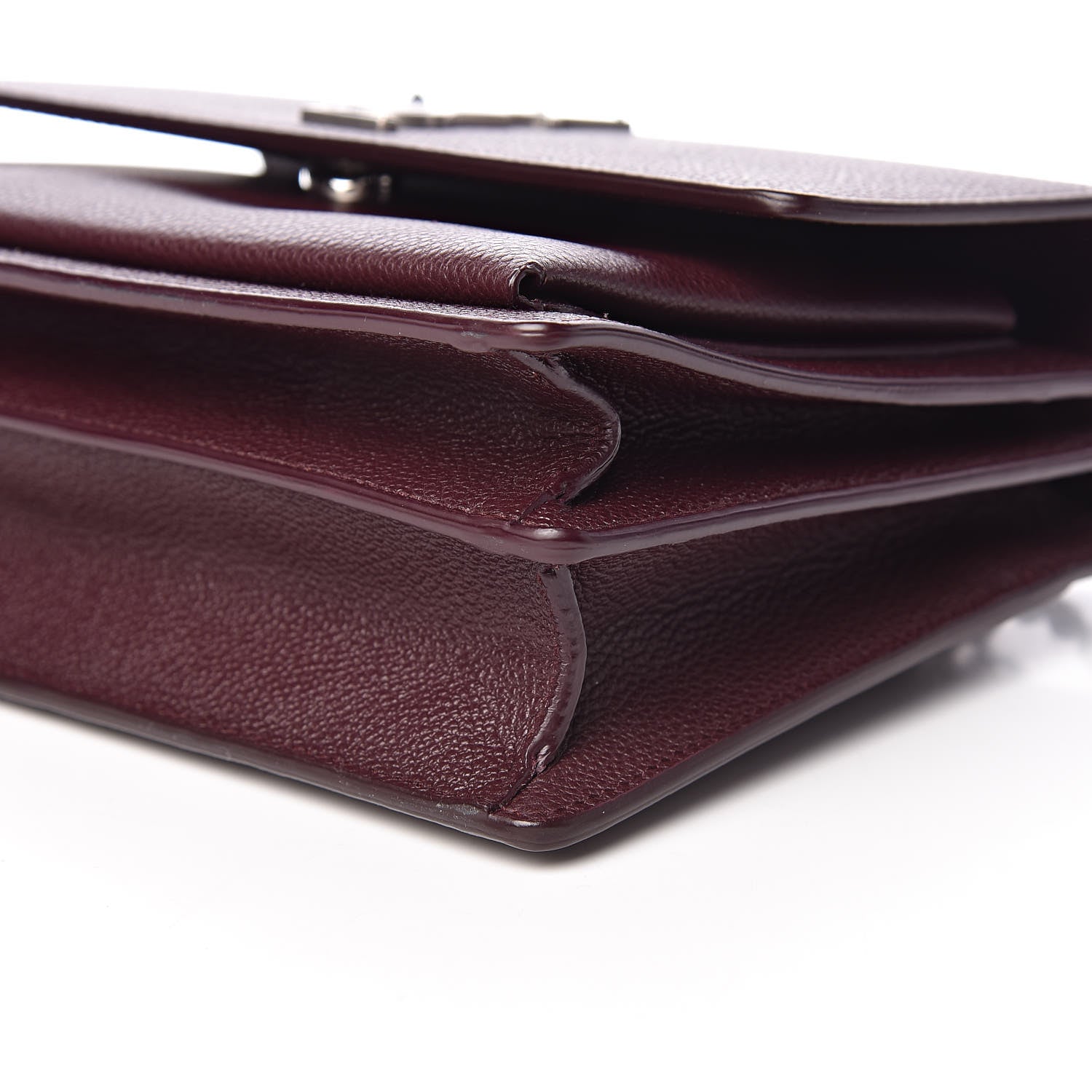 Saint Laurent Grained Calfskin Medium Monogram Sunset Bordeaux 11 of 11