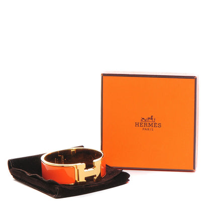 Hermes Enamel Wide Clic Clac H Bracelet PM Orange 6 of 6