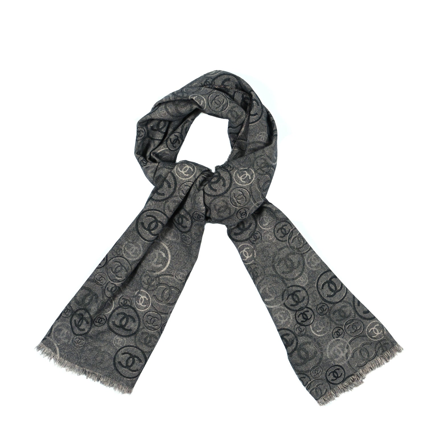 Chanel Cashmere CC Scarf Grey Multicolor 1 of 4