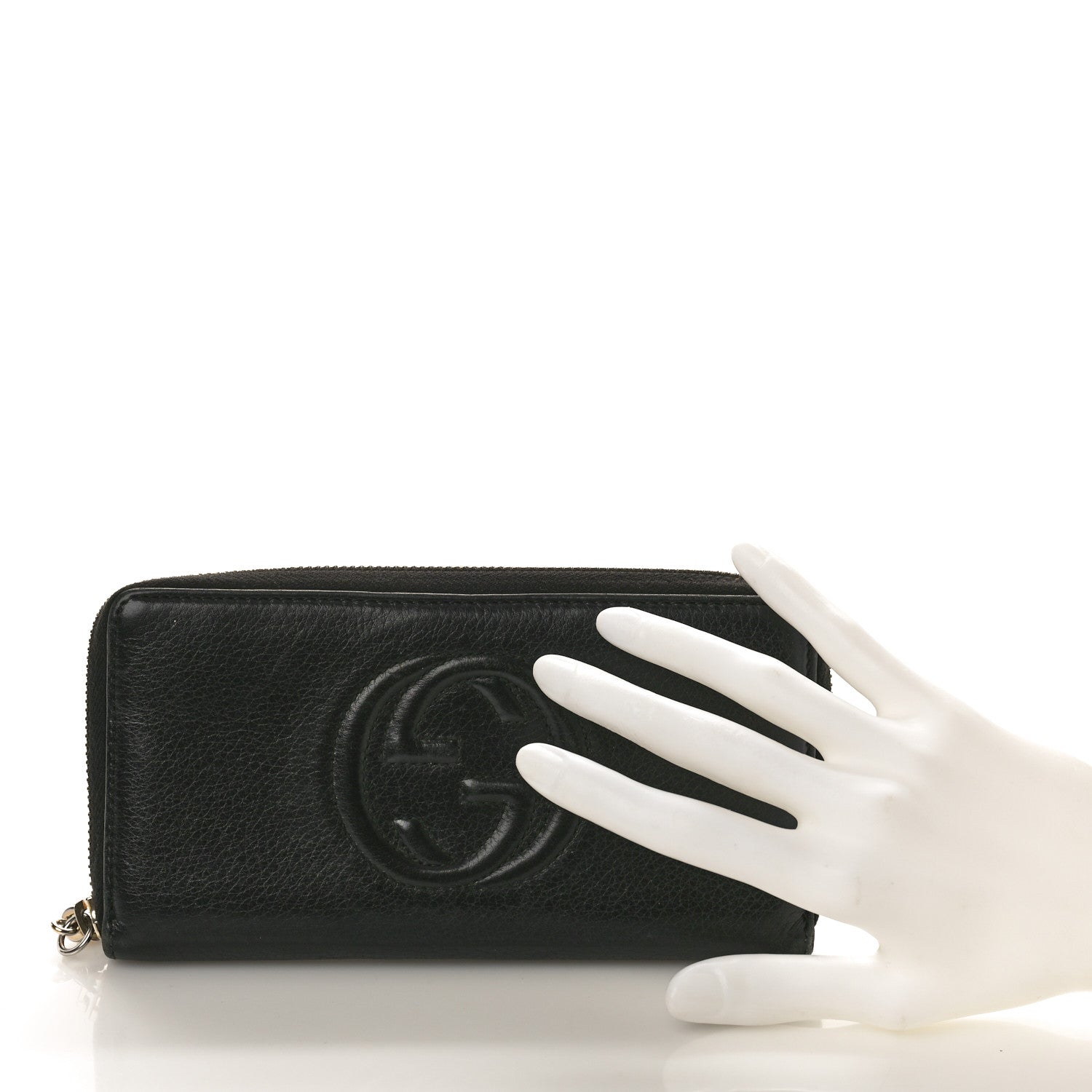 Gucci Pebbled Calfskin Soho Zip Around Wallet Black 2 of 8