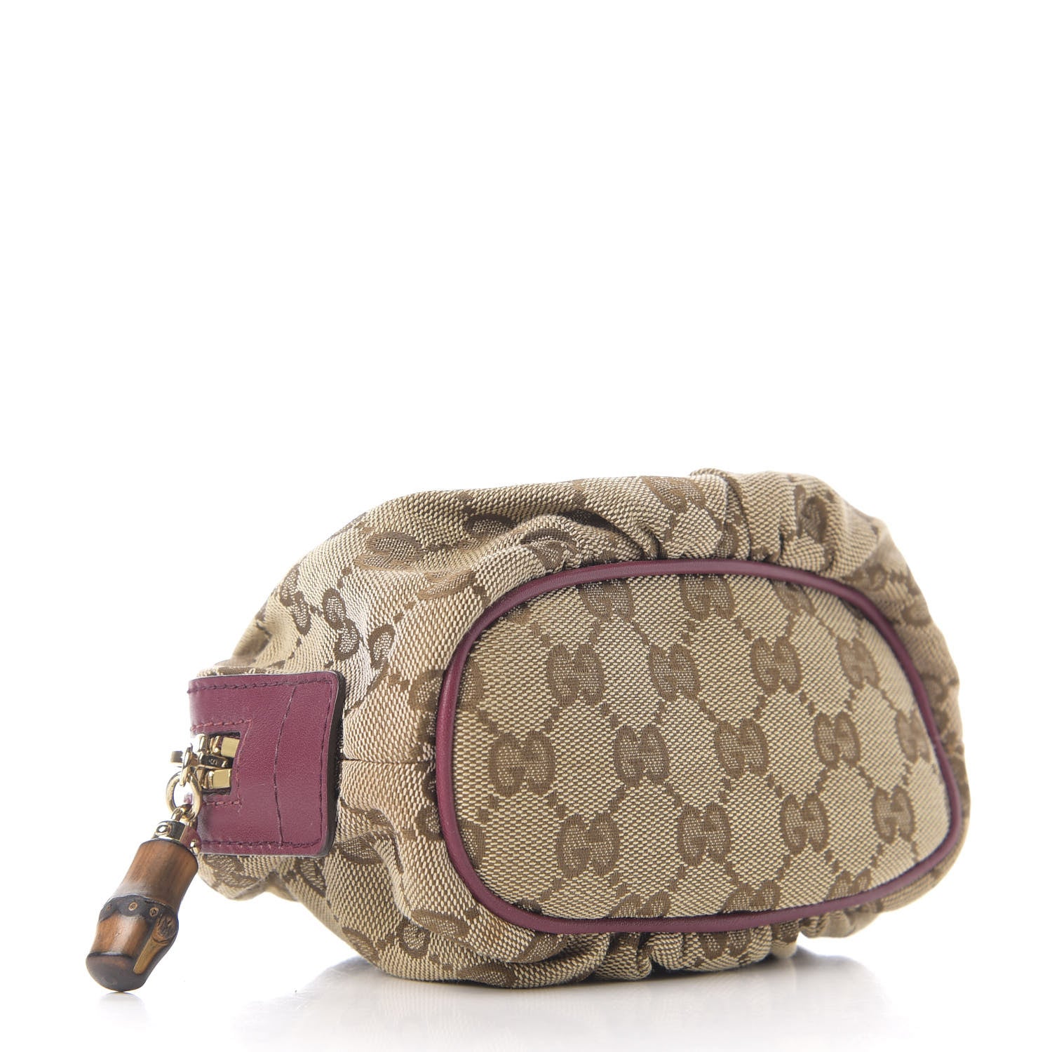 Gucci Monogram Medium Bamboo Cosmetic Case Bordeaux 3 of 9