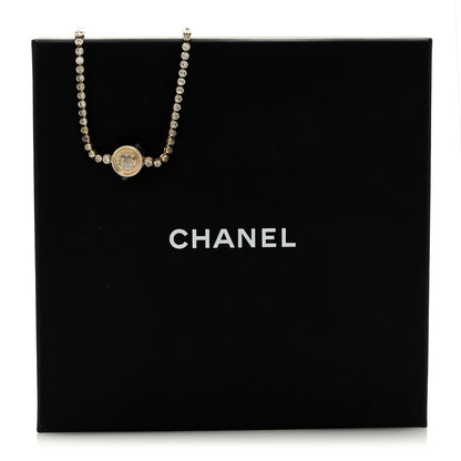 Chanel Crystal CC Chain Short Necklace Gold 6 of 6
