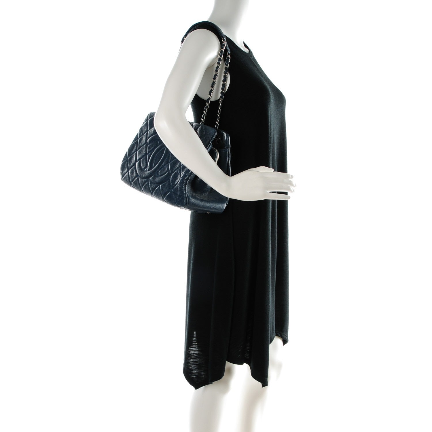 Chanel Caviar Quilted Timeless CC Tote Blue 2 of 8