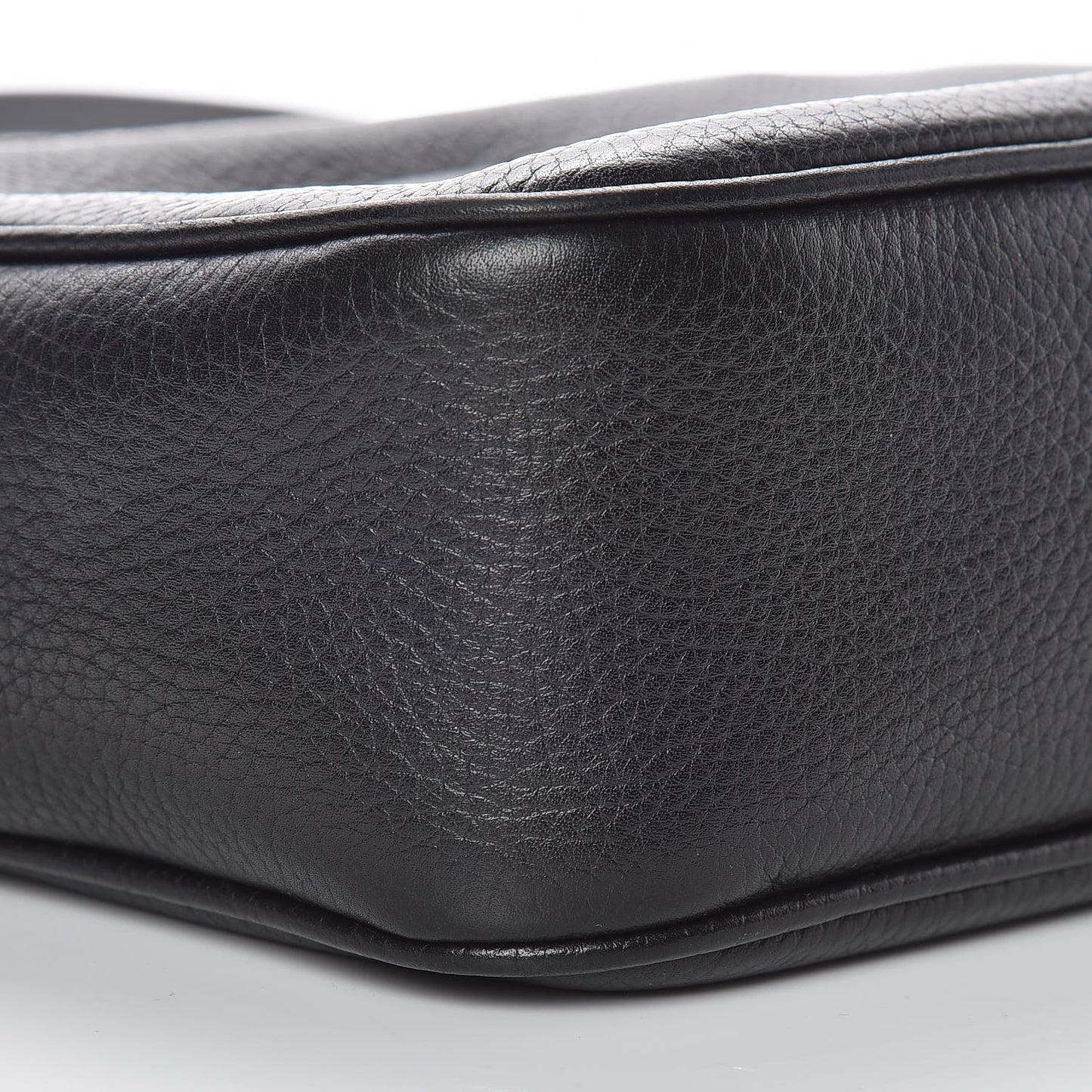 Pebbled Calfskin Small Soho Disco Bag Black