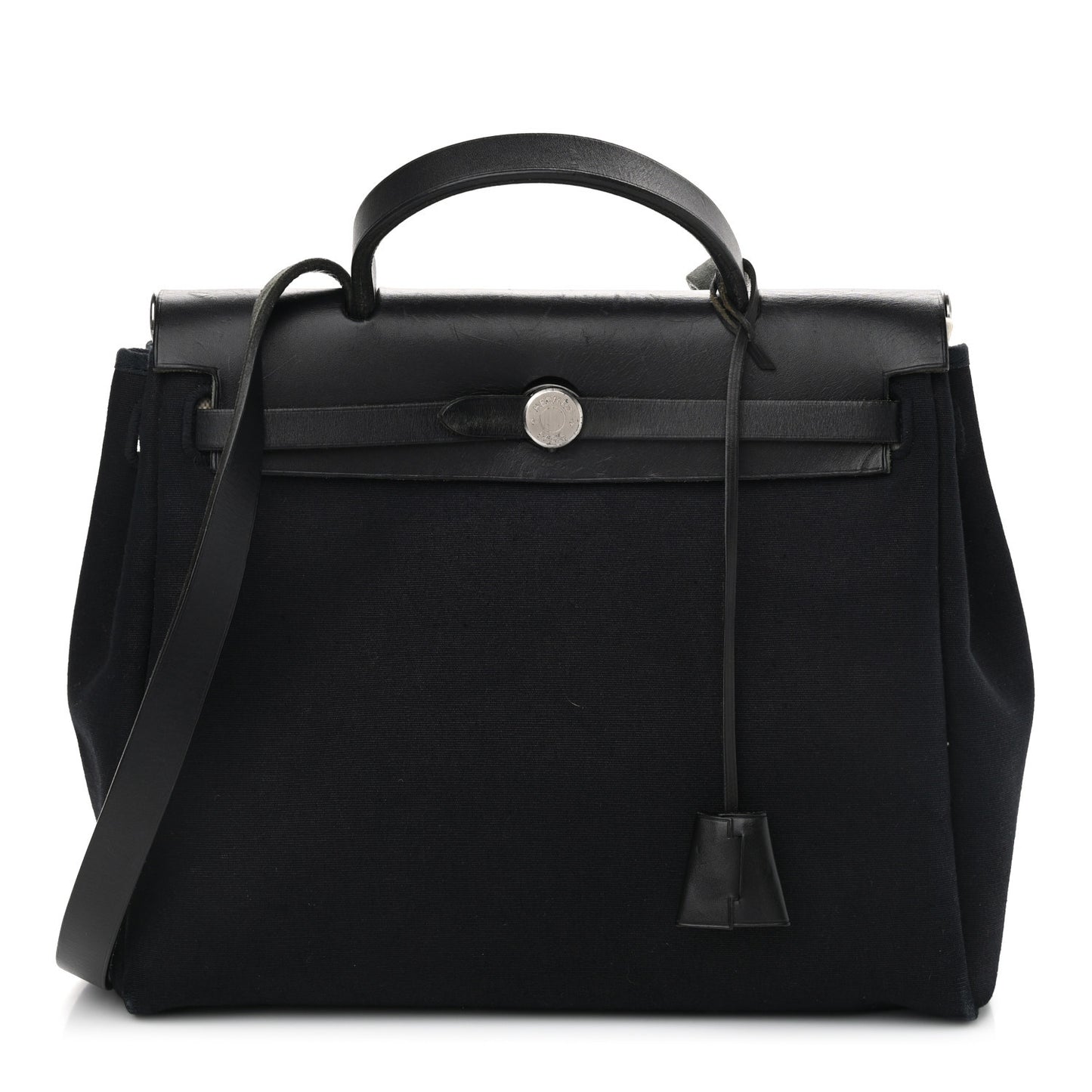 Toile Vache Calfskin Herbag 30 PM Black
