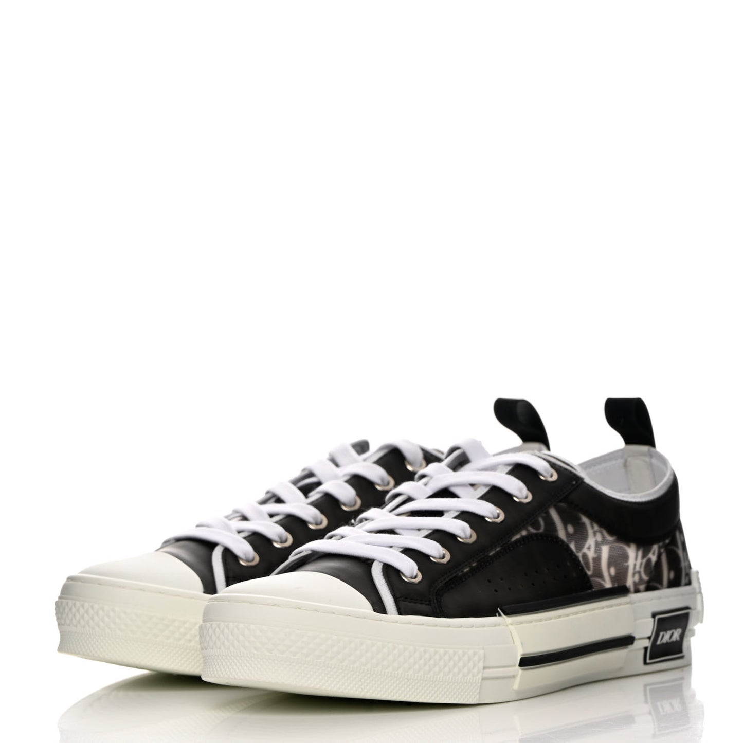 Technical Canvas Mesh Oblique Printed Mens B23 Low Top Sneaker 42 Black Beige