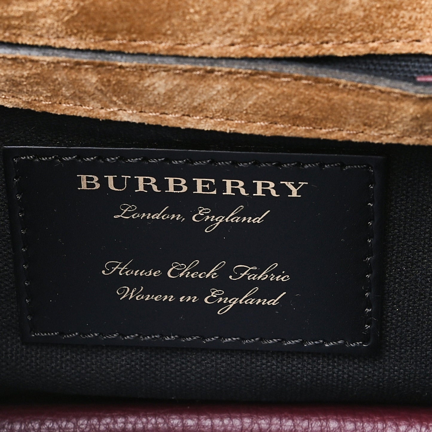 Derby Calfskin House Check Small Macken Crossbody Bag Mahogany Red