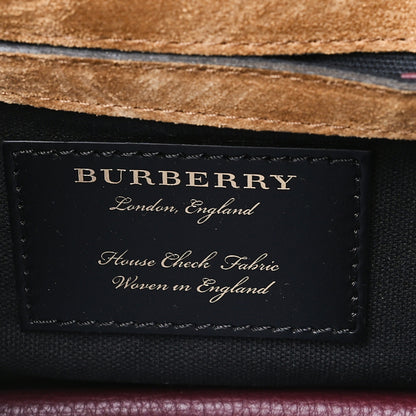 Burberry Derby Calfskin House Check Small Macken Crossbody Bag Mahogany Red 6 of 9