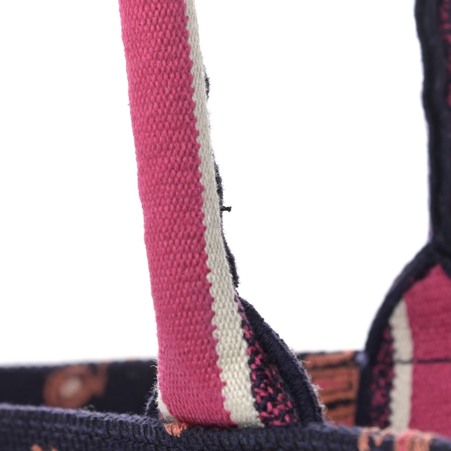 Christian Dior Canvas Embroidered Dior Animals Tiger Book Tote Deep Blue Fuchsia 12 of 14