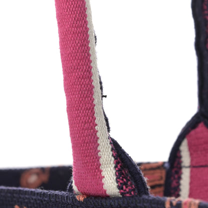 Christian Dior Canvas Embroidered Dior Animals Tiger Book Tote Deep Blue Fuchsia 12 of 14