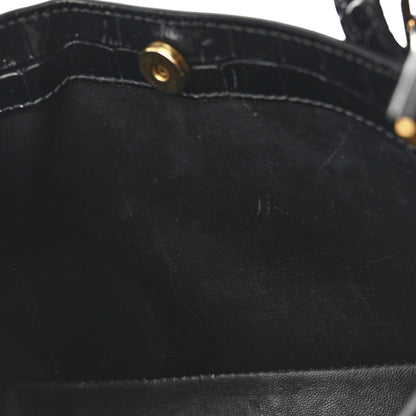 Balenciaga Shiny Super Supple Calfskin Crocodile Embossed Small XX Bag Black 7 of 11