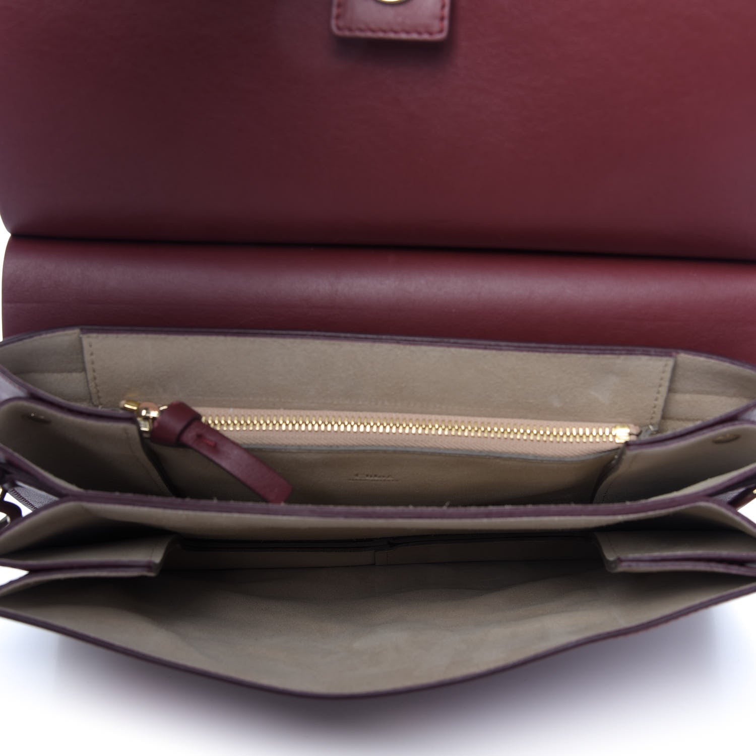Chloe Calfskin Suede Medium Faye Shoulder Bag Plum Purple 5 of 10